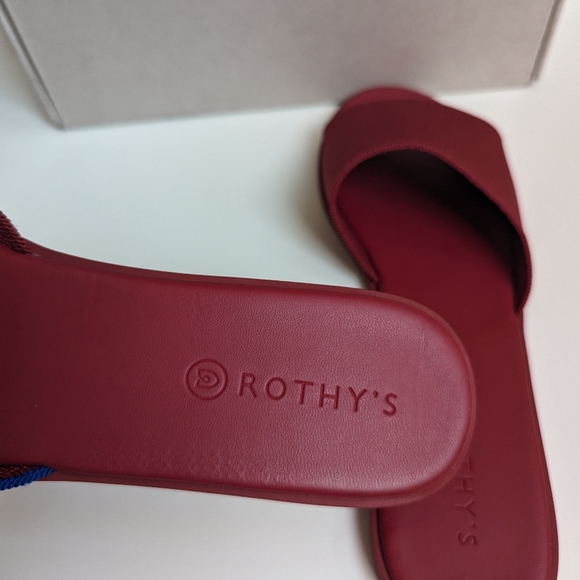 ROTHY'S THE SLIDE SLIP ON SANDALS RED SANGRIA - Picture 9 of 10